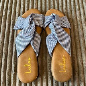Lulus blue & white sandals. Size 10